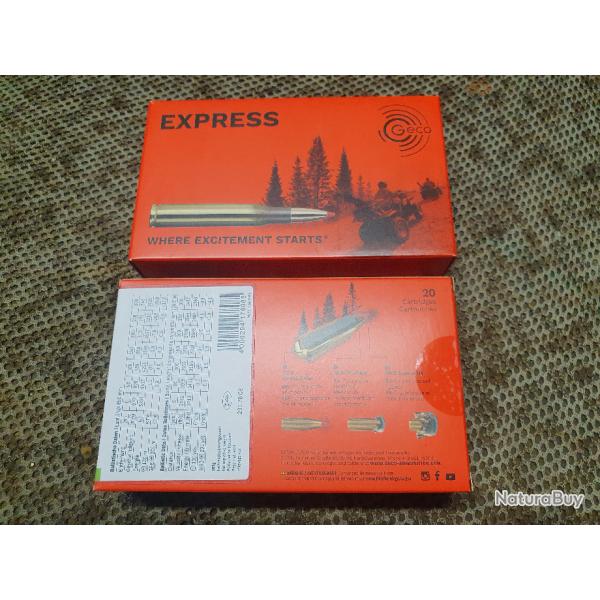 2 boites de 20 cartouches GECO de 300 WINCH MAG  balle EXPRESS de 165 grs / 10,7 g