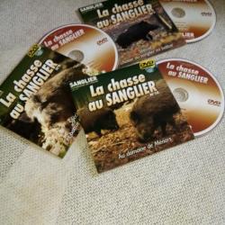 LOT  DE  3 DVD SUR LA CHASSE DU SANGLIER