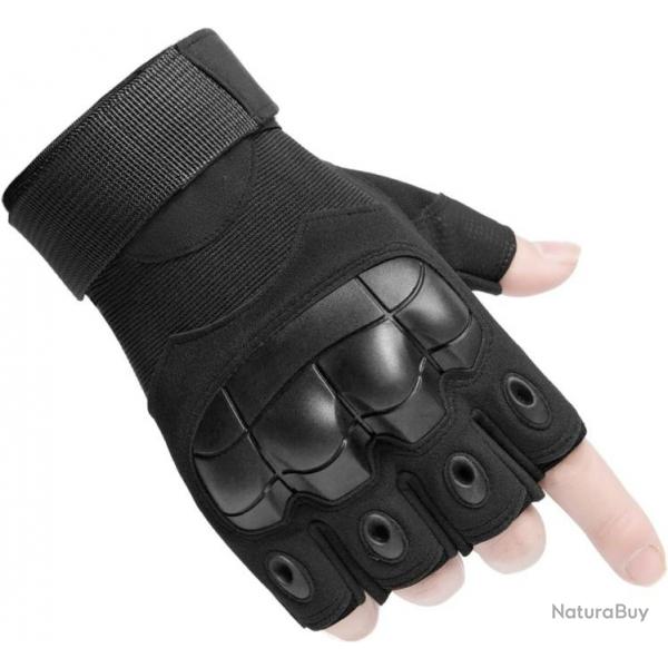 Gants Tactiques Demi-Doigt Hommes Femmes Sport de Plein air pour Combat, Militaire, Moto, Paintball