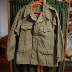 VESTE DE COMBAT TTA 47, 1ER MODELE DATEE 51 GUERRE D'INDOCHINE