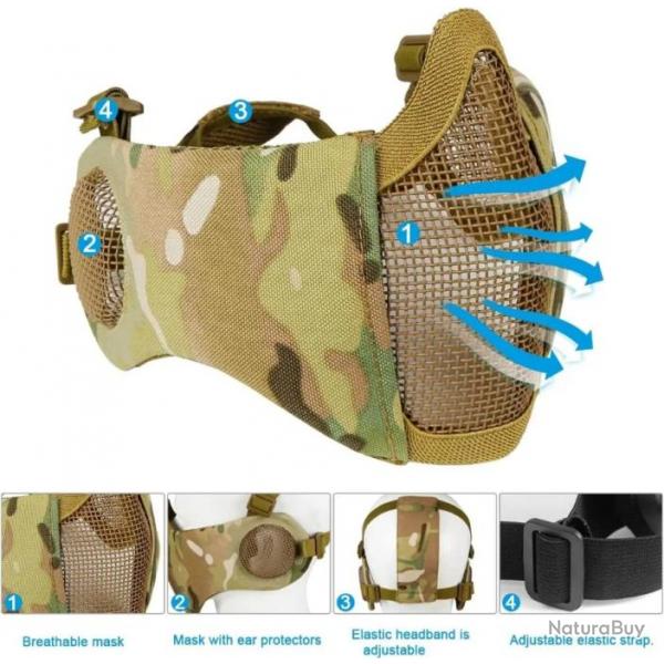 Masque en maille d'acier pour casque d'airsoft LIVRAISON GRATUITE !!