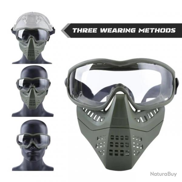 Masque de Protection complet Airsoft avec lunettes -*OD2 LIVRAISON GRATUITE !!