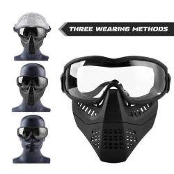 Masque de Protection complet Airsoft avec lunettes -*BK2 LIVRAISON GRATUITE !!