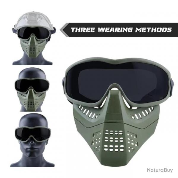 Masque de Protection complet Airsoft avec lunettes -*OD1 LIVRAISON GRATUITE !!