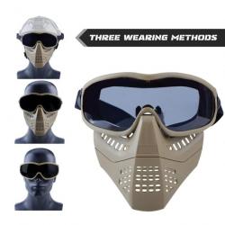 Masque de Protection complet Airsoft avec lunettes -*TAN1 LIVRAISON GRATUITE !!