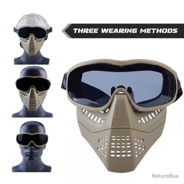 Masque de Protection complet Airsoft avec lunettes -*TAN1 LIVRAISON GRATUITE !!