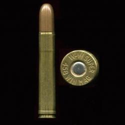 .458 WINCHESTER MAGNUM - marquage : WW-SUPER 458 WIN MAG  - balle cuivre pointe plomb arrondie