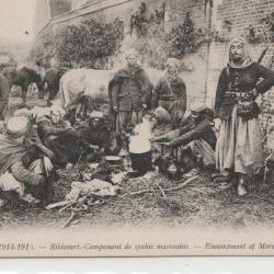 CPA - GUERRE  1914-1918 - campement de spahis marocains Ribecourt