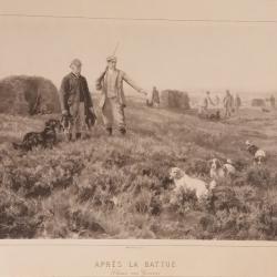 Gravure "Après la battue" (chasse aux grouses)