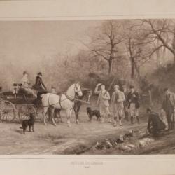 Gravure "Retour de Chasse"