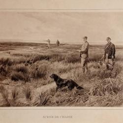 Gravure "Scene de Chasse" -