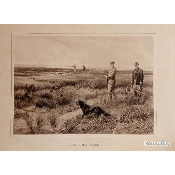 Gravure "Scene de Chasse" -