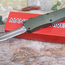 Couteau OTF Automatique Mantis Lame Stiletto Dble Serr Acier 440C Manche Green Alum Clip USA OTF816