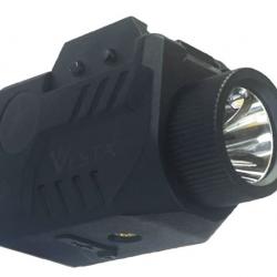 VESTA DEFENSE F1 LAMPE TACTIQUE + LASER ETANCHE POUR RAIL PICATINNY 500 LM