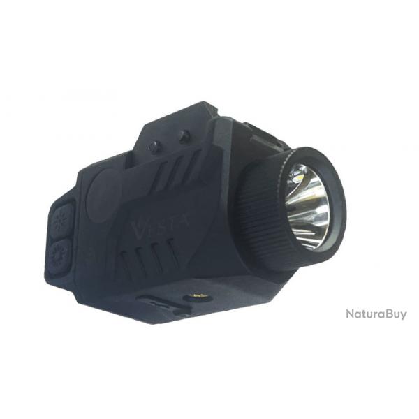 VESTA DEFENSE F1 LAMPE TACTIQUE + LASER ETANCHE POUR RAIL PICATINNY 500 LM