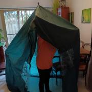 Parapluie De Pêche WilTec 250cm - Auvent Avec Parois Latérales Et Fenêtres - Anti-Vent/Pluie