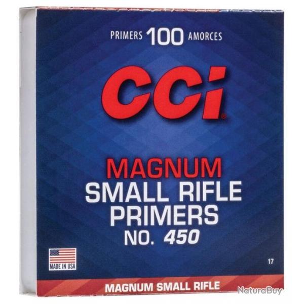 AMORCES CCI MAGNUM SMALL RIFLE 450 SR PAR 100