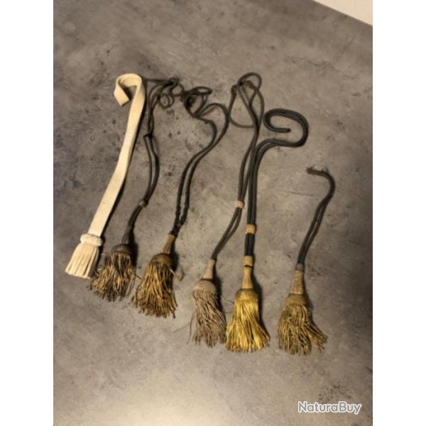 Lot de 6 dragonnes de sabres francais