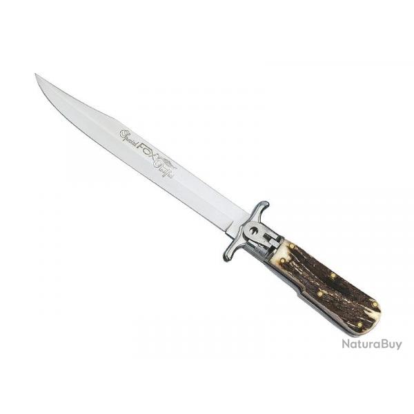 BEL1942 POIGNARD PLIANT FOX KNIVES PRODUCTION "SPECIAL HUNTER" LAME 19CM MANCHE CERF NEUF