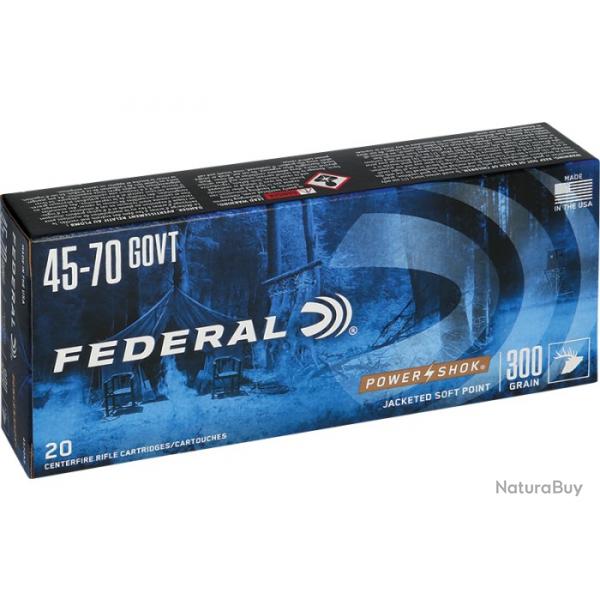 Munitions FEDERAL Cal.45-70 Power Shok 300gr  par 20