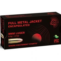 Munition Geco 9mm Luger FMJ Sintox 8g 124gr Capseled full metal jacket 9x19