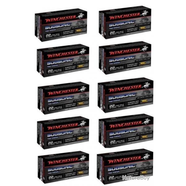 Lot de 10 Botes de 50 cartouches 22LR Subsonic max 42g - Livraison Offerte - Destock'22LR