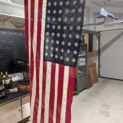 WW2 Drapeau U.S en lin 48 étoiles authentique.