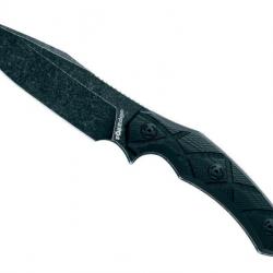 BEL1959 POIGNARD FOX EDGE "LYCOSA" LAME "DROP POINT' 12.5CM BLACKWASH MANCHE G10 NOIR NEUF