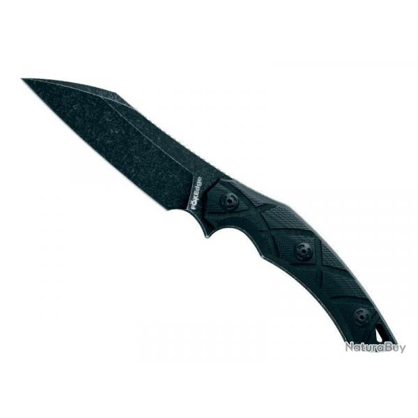 BEL1960 POIGNARD FOX EDGE "LYCOSA" LAME WHARNCLIFFE" 12.5CM BLACKWASH MANCHE G10 NEUF