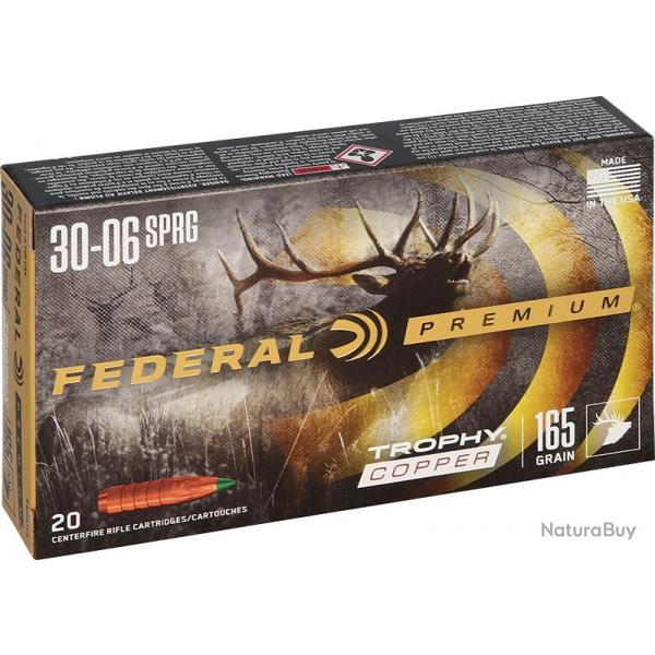 BALLES FEDERAL CAL.30-06 TROPHY COPPER 10.7G 165GR PAR 20