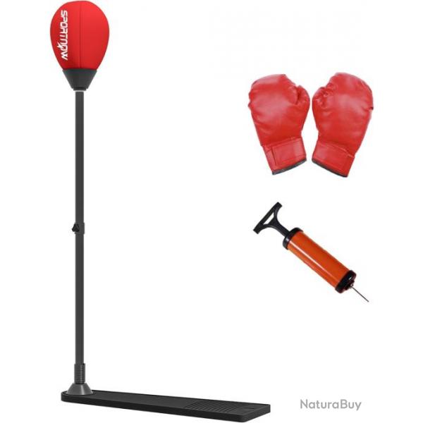 Sac de Frappe Vitesse autoportant Punching Ball Hauteur rglable 70-105 cm avec Gants et Pompe  Mai