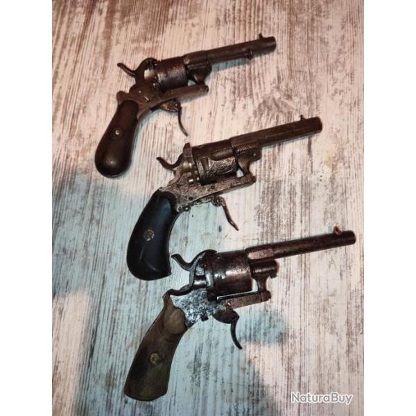 Lot de 3 revolvers pour pice ou rnovation dont un lefaucheux