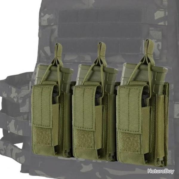 Poudres  triple chargeur, systme Molle-*GREEN* LIVRAISON GRATUITE  !!