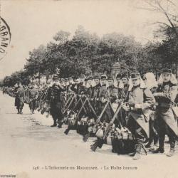 CPA -Infanterie en Manoeuvre, La Halte Horaire