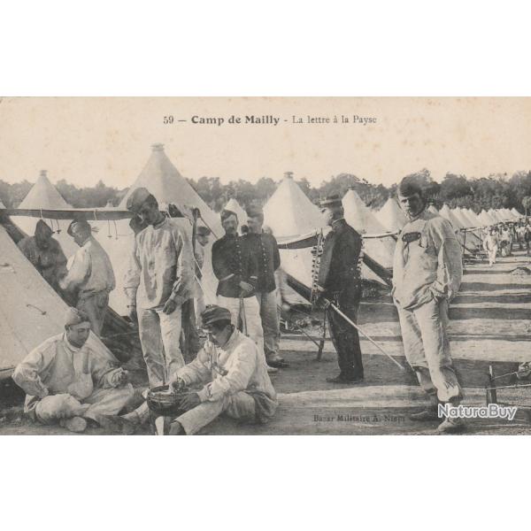 CPA - CAMP de MAILLY- La lettre a la Payse