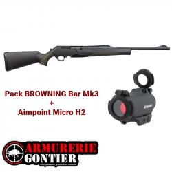 Pack Carabine BROWNING Bar Mk3 Composite Black avec point rouge Aimpoint micro H2 30-06