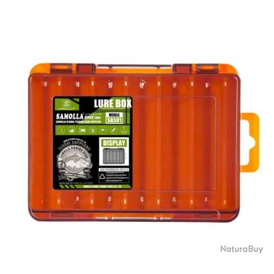 Boite de rangement orange pour matériel de pêche 14 x 10.5 x 3 cm