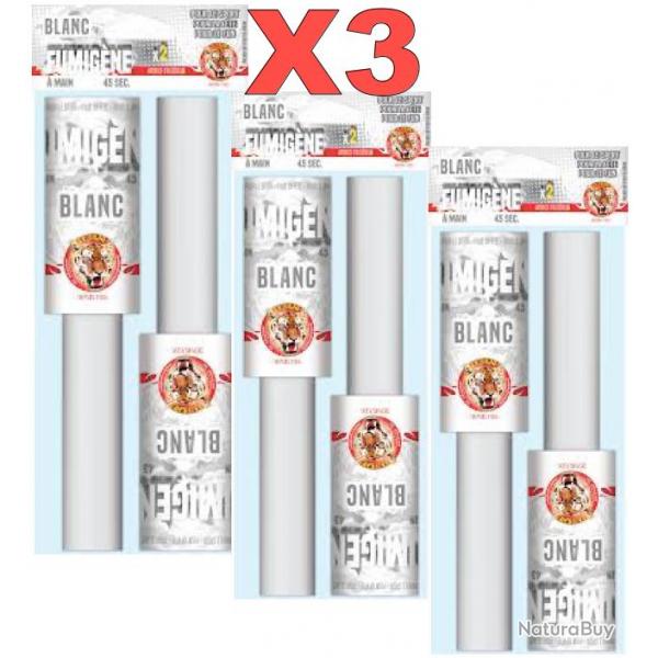 6X Fumigne  main Blanc - "Le tigre"- Fume paisse 45 secondes