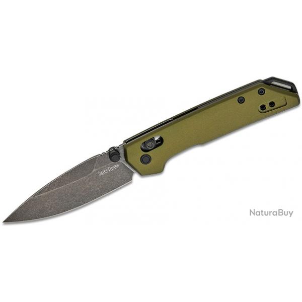 Couteau Kershaw Mini Iridium Green Lame Acier D2 Manche Aluminium OD DuraLock KVT KS2051OLBW