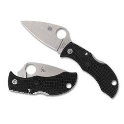 MBKLFP Couteau pliant Spyderco ManBug noir  lame Leaf Shape