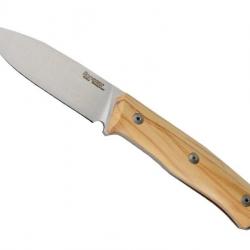 BEL1961 POIGNARD LIONSTEEL "B35" LAME 9CM ACIER SLEIPNER MANCHE OLIVIER + ETUI CUIR NEUF