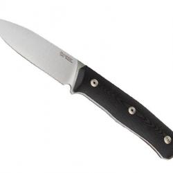 BEL1963 POIGNARD LIONSTEEL LAME 9CM ACIER SLEIPNEIR MANCHE G10 NOIR + ETUI CUIR NEUF