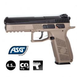 PISTOLET CZ 75 P-09 Noir/Tan - Blowback - 4.5mm PLOMB ou BB - CO²