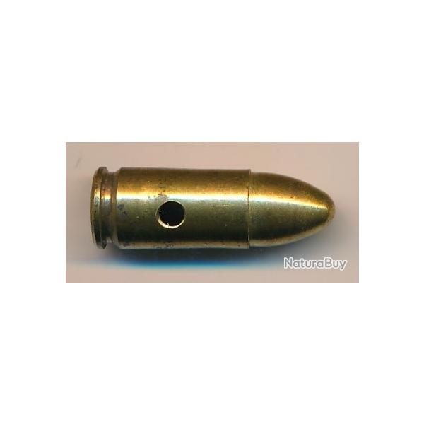 Une  cartouche de 9mm Para  Police type Boxer FMJ par S&B  . Italie  balle laiton 2024