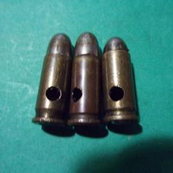 3 Munitions en 6,35 Browning, (25 ACP ) neutralisées