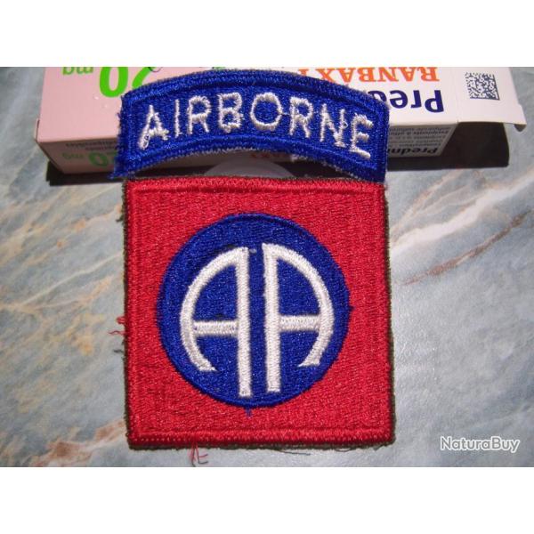 insigne 82 eme airborne   100 % original 2 GM  PARA D'DAY DEBARQUEMENT  1944