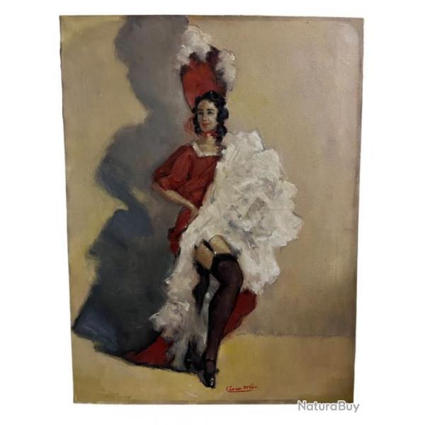 Csar Vilot French cancan huile sur toile