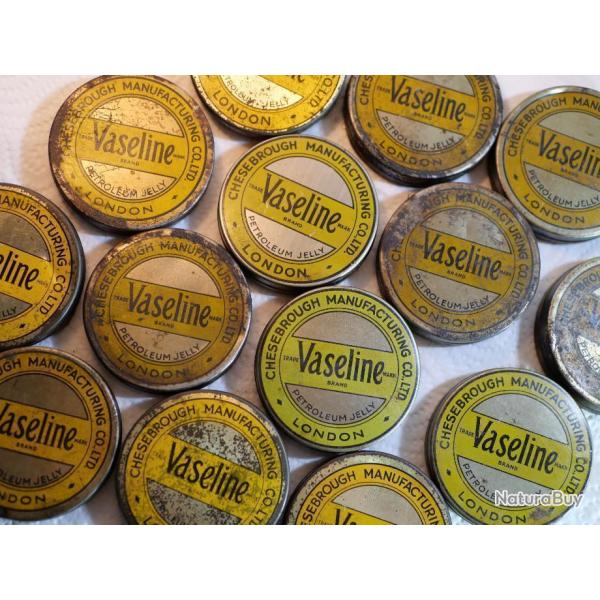 PETROLEUM JELLY lot de 4 Boites britanniques de vaseline pleines - poque WWII ref vas0003