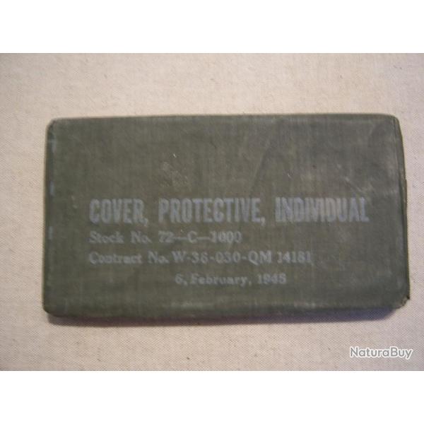 WW2 US  UNE COUVERTURE    COVER PROTECTIVE INDIVIDUAL    NON OUVERTE x