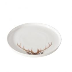 ASSIETTES CERAMIQUE DECOR BOIS DE CERF 26cm